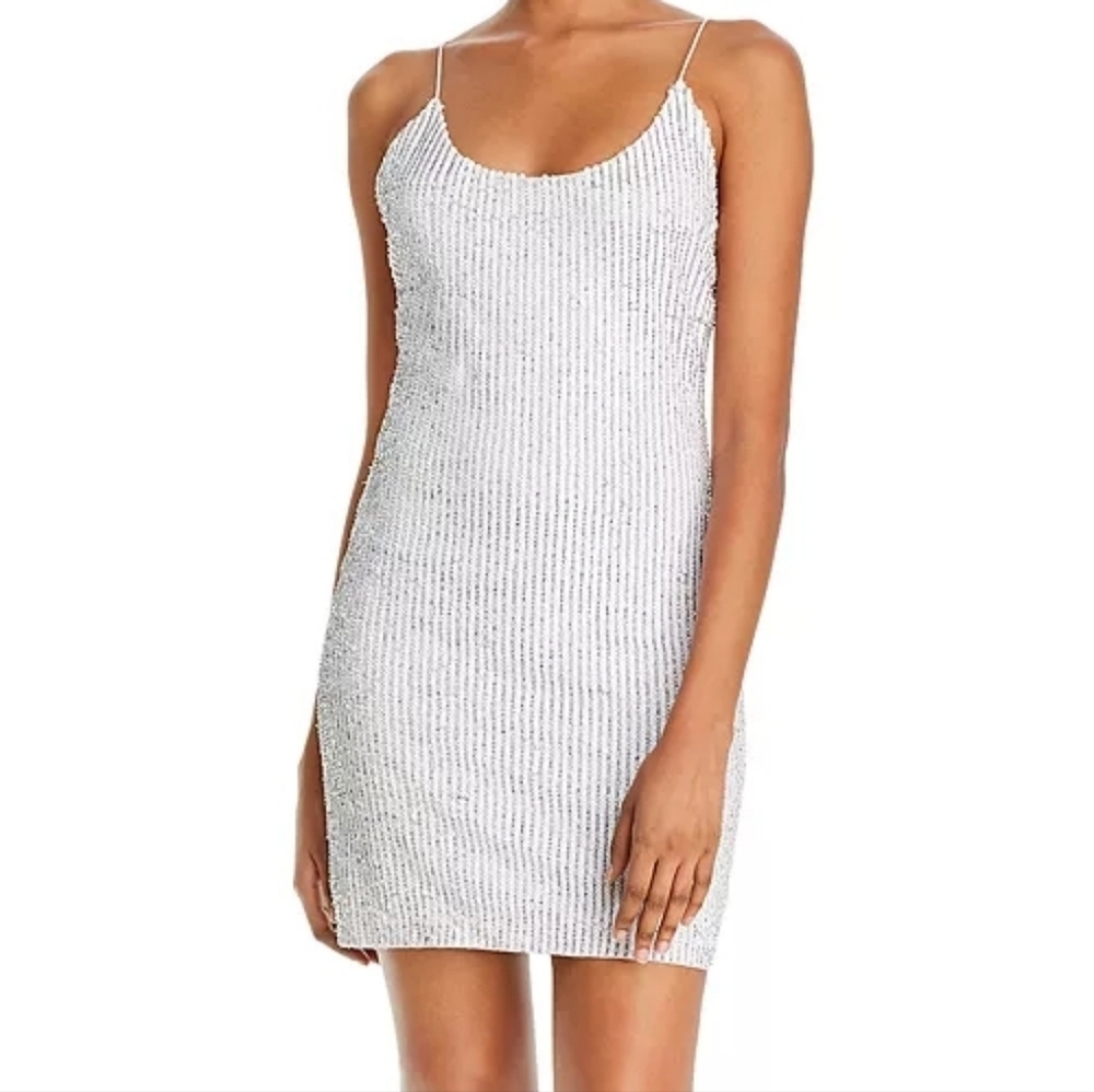 Alice and Olivia Nelle Fitted Embellished Mini Dress
